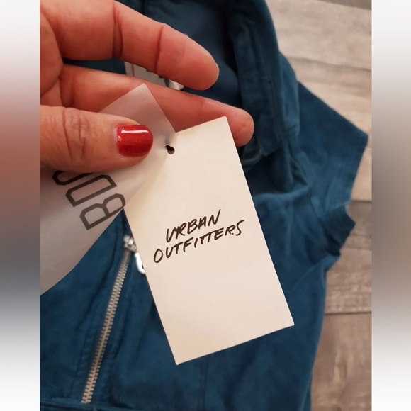 Urban Outfitters Rue Corduroy Jumpsuit XS UK 6 Blue Zip Up Boilersuit BNWT - Picture 6 of 13